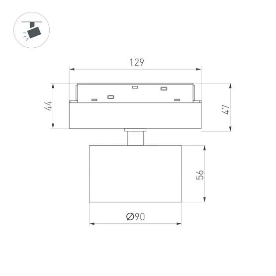 Фото #4 товара Светильник MAG-ORIENT-RONDO-R90-9W Warm3000 (BK, 110 deg, 48V) (Arlight, IP20 Металл, 5 лет)