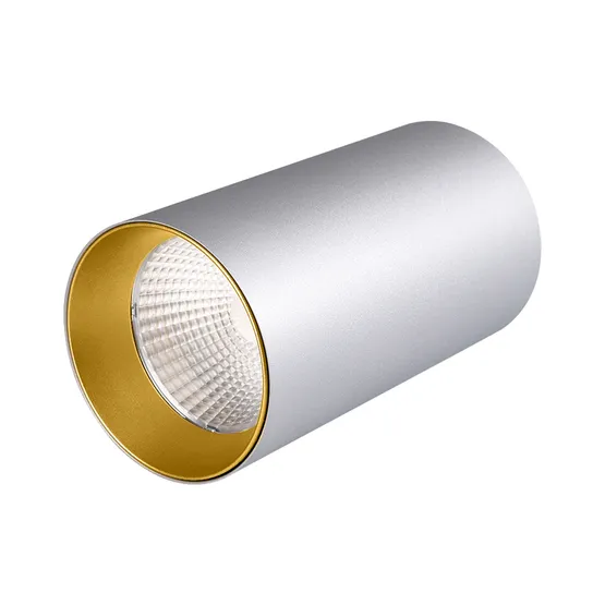 Фото #1 товара Светильник накладной SP-POLO-R85-1-15W Day White 40deg (Silver, Gold Ring) (Arlight, IP20 Металл, 3 года)