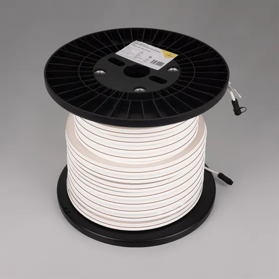 Фото #3 товара Светодиодная лента герметичная MOONLIGHT-PRO-SIDE-X320-20x20mm 48V Warm3000 (10 W/m, IP67, 30m, wire x2) (Arlight, Вывод боковой, 7 лет)