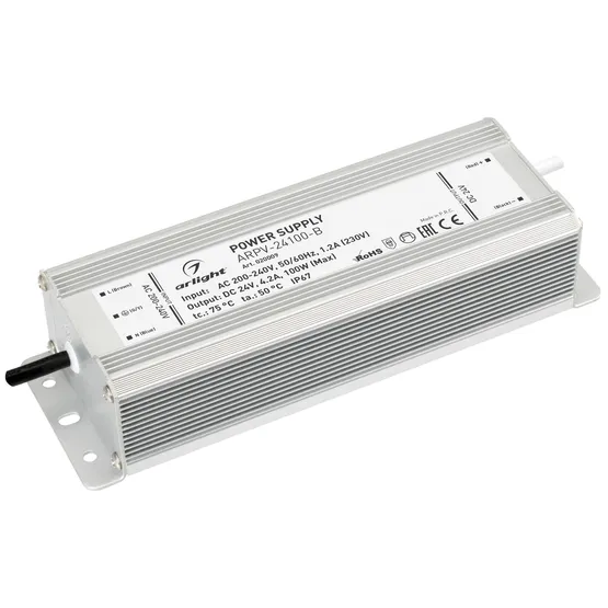 Фото товара Блок питания ARPV-24100-B (24V, 4.2A, 100W) (Arlight, IP67 Металл, 3 года)