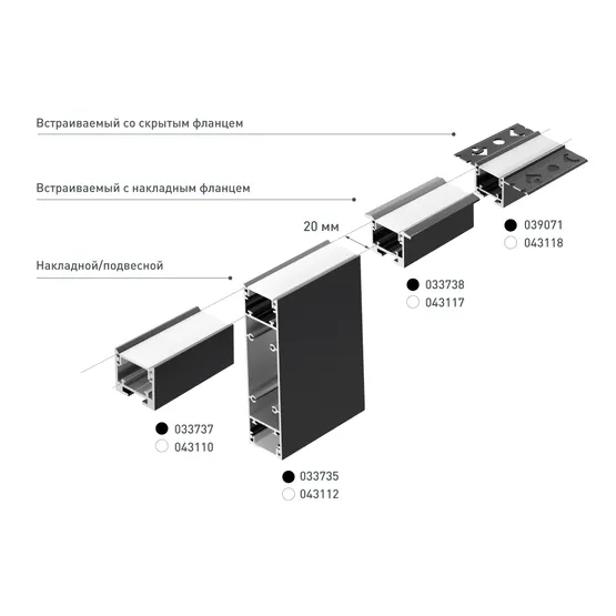 Фото #4 товара Профиль SL-LINE-3523-F-2500 WHITE (Arlight, Алюминий)