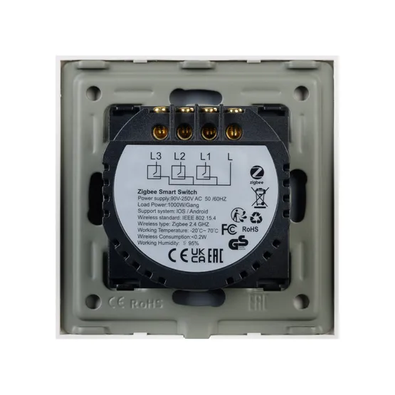 Фото #2 товара Выключатель сенсорный SWT-OMALI-S03-ZB-GD (250V, 10A, Zigbee) (Arlight, Стекло)