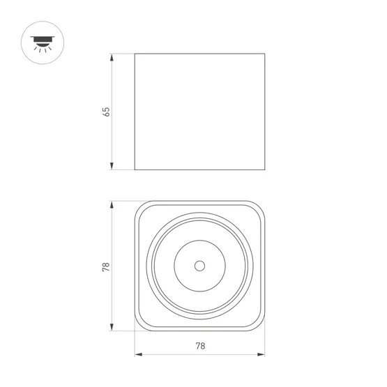 Фото #5 товара Светильник SP-DICE-S78x78-10W Day4000 (BK, 24 deg, 230V) (Arlight, IP54 Металл, 5 лет)