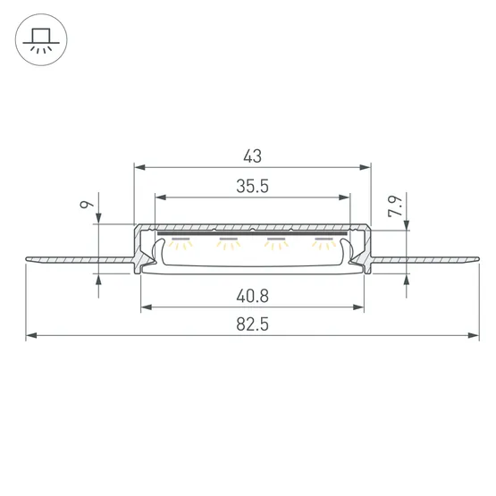 Фото #3 товара Профиль SL-LINIA40-FANTOM-2000 ANOD (Arlight, Алюминий)