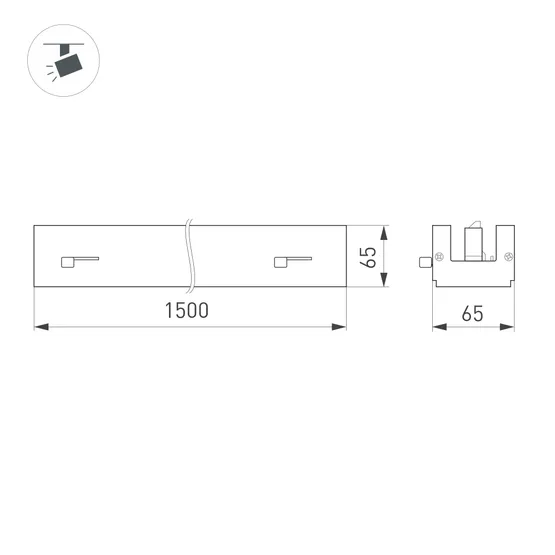 Фото #2 товара Светильник LGD-LUNGO-4TR-L1500-51W-75W Warm3000 (Черный, 30 deg, 230V) (Arlight, IP20 Металл, 5 лет)
