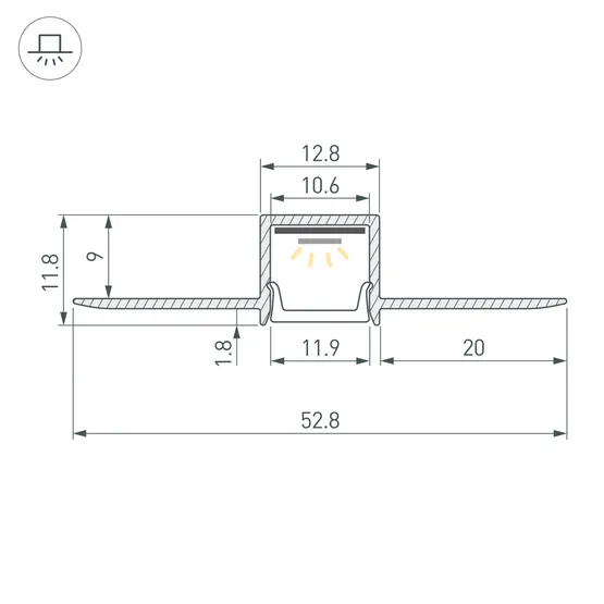 Фото #3 товара Профиль FANTOM-W12-2000 ANOD (Arlight, Алюминий)