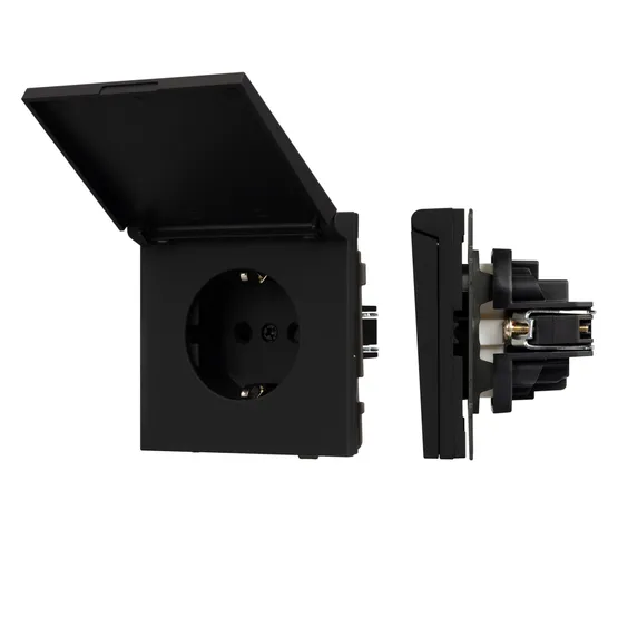 Фото #1 товара Механизм розетки влагозащищённый SCT-TENDO-MCP-SFPL-BK (230V, 16A) (Arlight, -)
