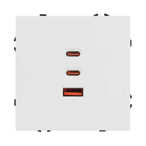 Фото #4 товара ARL NOBE USB Розетка тип А+С+С софт-тач белый кварц SCT-MUACC-SFPL-FC-WH (65W, QC3) (Arlight, -)
