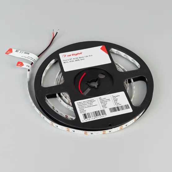 Фото #2 товара Светодиодная лента RT-A120-8mm 12V Orange (9.6 W/m, IP20, 2835, 5m) (Arlight, -)