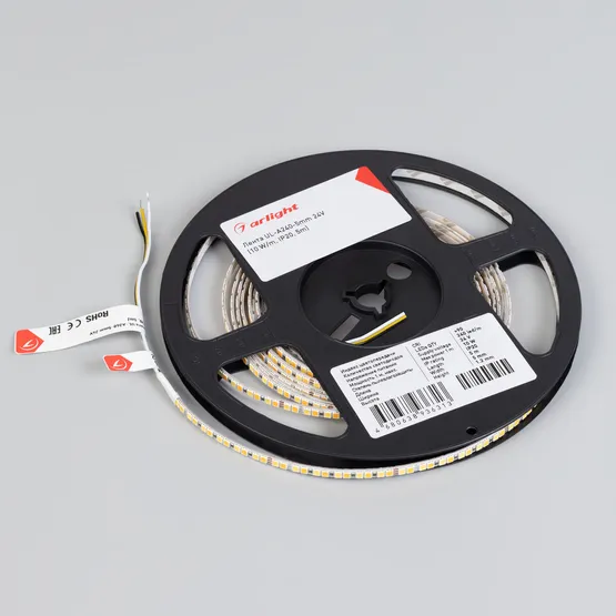 Фото #3 товара Светодиодная лента UL-A240-5mm 24V White-MIX (10 W/m, IP20, 5m) (Arlight, Изменяемая ЦТ)