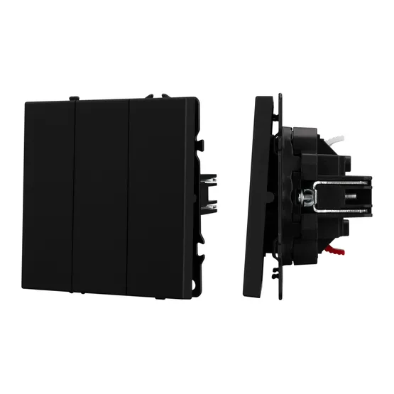 Фото товара Механизм выключателя трехклавишный непроходной SWT-NOBE-MK03-SFPL-BK (230V, 10A) (Arlight, Черный оникс)